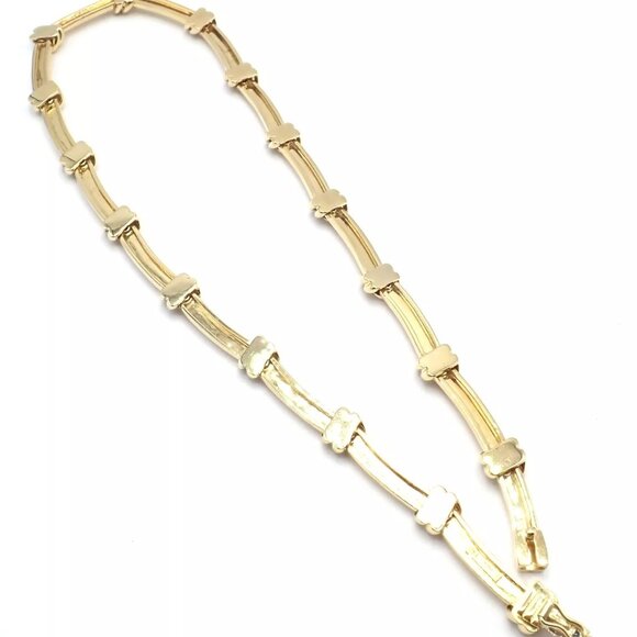 Authentic! Vintage Tiffany & Co 18k Yellow Gold Knot Link Necklace - Picture 9 of 10